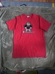 VTG Georgia Bulldogs Men’s Champion Embroidered Cotton T-Shirt Red • XL