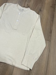 Vintage 50s Military Henley Shirt Sz M Wool Thermal Winter Workwear Uniform M-50