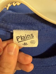 Vintage Plains Shirt Mens Medium Blue Unions Don’t Quit We Vote Graphic Tee 80s