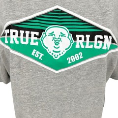 NWT True Religion Unisex Buddha Logo T-Shirt Size Large Comfort Grey Streetwear
