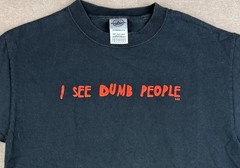Vintage Delta Shirt Mens S Black Funny Statement Tee I See Dumb People Quote