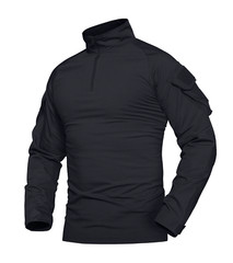 Mens Shirts Atheletic Training Outdoor 1/4 Zipper Long Sleeve Shirt with Pockets