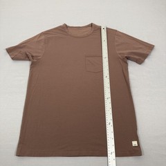 Vuori Shirt Mens Medium Brown Linear Tech Pocket Tee Performance Stretch Gym