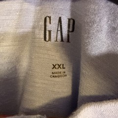 Mens XXL GAP Henley 3 Button Shirt S/S Blue 100% Cotton Relaxed Fit