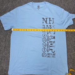 Timberland Graphic T-Shirt Men’s Size M Light Blue Cotton Outdoors Travel New