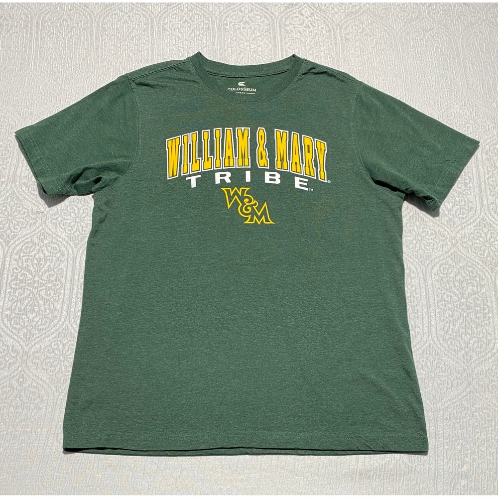 Colosseum Mens XL William & Mary Tribe T-Shirt Heather Green Short Sleeve Tee