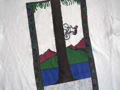VTG 90s Fruit Loom Rock Wear MTB Biking Idaho Outdoor Art Promo Tee T-Shirt XS