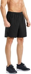 Men’s Running Athletic Shorts 7 Inch Quick Dry Lightweight Large, Black