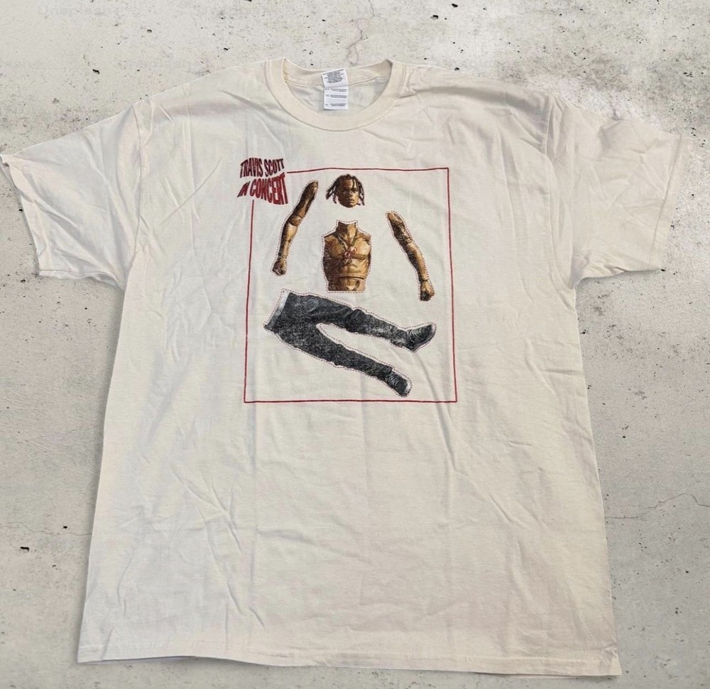 Travis Scott Rodeo USA Tour 2016 Action Figure Shirt Men’s Size XL