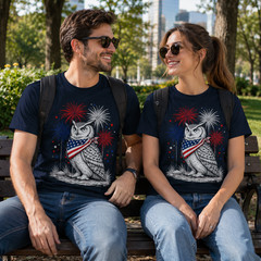 America’s 250th Patriotic Fireworks Owl Animal Lovers T-Shirt