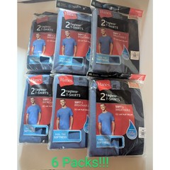 Hanes T- Shirts Size M 38-40″ 95-100cm Colored Tagless T-Shirts (6) 2 Packs