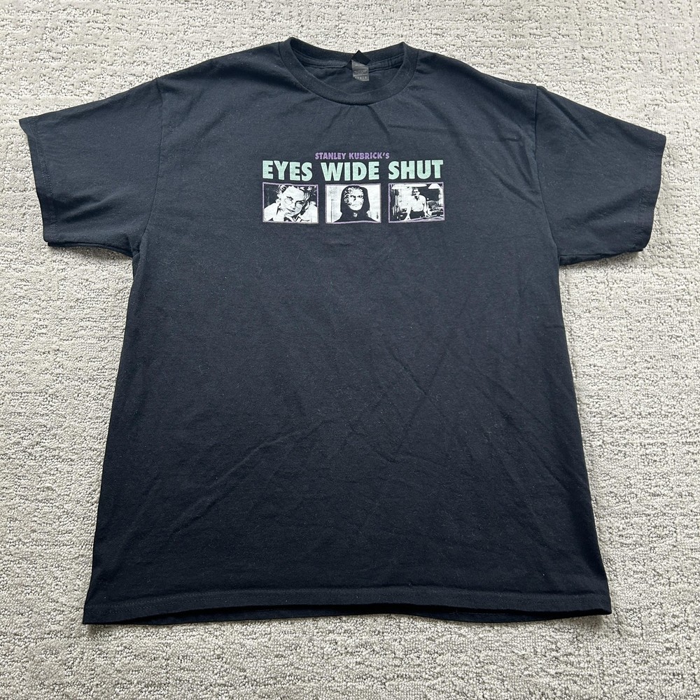 Gildan Shirt Mens L Black Eyes Wide Shut Movie Graphic Tee Cotton Heavyweight