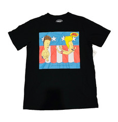 NEW Men’s BEAVIS & BUTTHEAD Merica Patriotic Short Sleeve T-Shirt Size 2XL 50/52