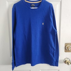 Polo Ralph Lauren Mens XL Blue Thermal Waffle Knit Long Sleeve Poly/Cotton Blend