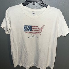 Faded Glory 2008 USA Flag Map Graphic T-Shirt