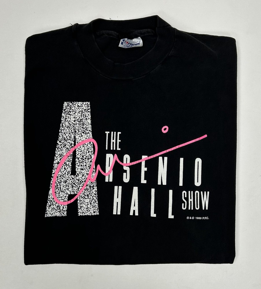 Vintage 1989 The Arsenio Hall Show TV Show Promo Tee XL 23.25×31 Inches Rare