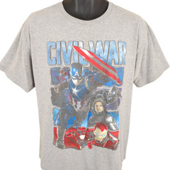 Captain America Civil War T Shirt Mens Size Large Gray Marvel Comics Movie