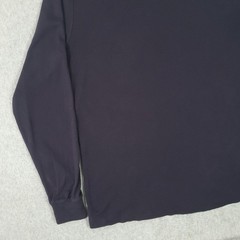 Lands’ End Shirt Mens Large Navy Blue Mock Neck Long Sleeve Cotton Basic T Shirt