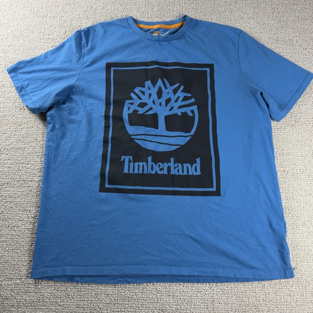Timberland Original Large Logo T-Shirt Blue Black Men’s Size XXL