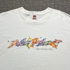 Vintage Fruit Of The Loom Bar Harbor Maine Dolphin Shirt XL Nature Graphic Tee