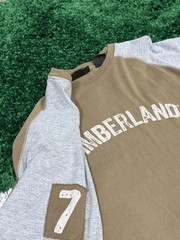 Vintage Timberland Logo Color Block Contrast Sleeve Tee XXL