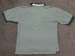 Tommy Hilfiger Golf Polo Top Green White Stripes Tennis Preppy Shirt XL XG
