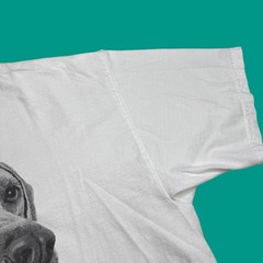 Vintage Y2K Weimaraner Dog Animal Pet Art White T Shirt Mens Large Cotton