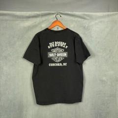 Harley Davidson t shirt Mens Size Y2K Faded Black Motorcycle Concord NC