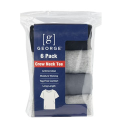 George Men’s Assorted Crew T-Shirts, 6-Pack