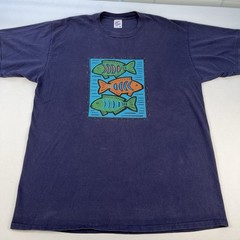 Jerzees T-Shirt Size XXL 48-50 Large Fish Art Made in USA 100% Combed Cotton