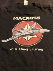 Macross VF-1S Strike Valkyrie Anime Graphic T-Shirt Black Men’s Size S Small