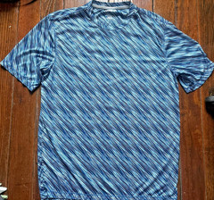 REEL LEGENDS Mens Sz Medium Reel-Tec T-shirt Cool Easy Care Blue, VGUC