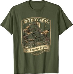 Big Boy 4014 Train Engineer Steam Train Conductor American T-Shirt