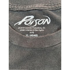 Poison Rock Band 2018 Skull & Snake Graphic T-Shirt XL Black Flaming Skull