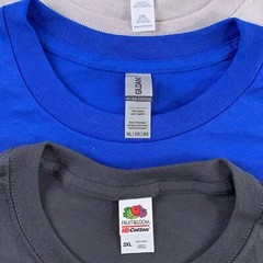 Men’s XL Charcoal Blue Gray Short Sleeve Crew Neck T-Shirt 3 Pieces New