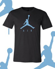 Men’s Basketball AIR Baby Blue MJ Sports T-Shirt Tee Fast Ship!!