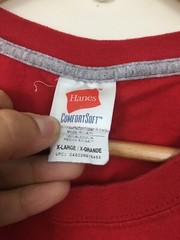 Hanes Mens Comfort Soft T-Shirt with Pocket 100% Cotton Tee Red XL X-Large