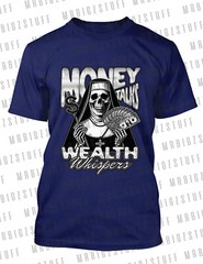 Big & Tall Skull Money Wealth Whispers Tee Shirt To Match J1 High Satin Shadow