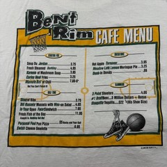 Vintage 1995 Joe Blow T-Shirt Mens 2XL White Cotton Bent Rim Cafe Basketball