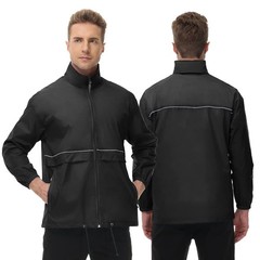 Mens Rain Jacket Cycling Running Waterproof Raincoat Hood Windbreaker Hiking