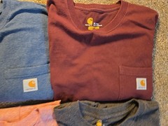 Carhartt T-Shirt Lot Of 7 Original Fit & loose Fit Size XL TALL W/Pockets