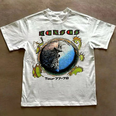 VTG Kansas Band Tour 77-78 All Size Unisex Cotton White T Shirt EN29