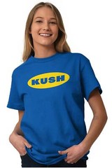 Kush Marijuana Cannabis Stoner Smoking Weed Adult Short Sleeve Crewneck Tee