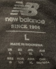 New Balance Men’s Large Graphic T-Shirt Black White Logo Tee Spellout