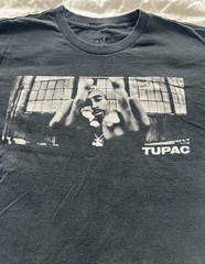 Tupac Shakur Middle Finger Graphic Black T-Shirt
