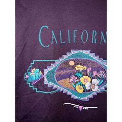 Vintage California Nature Shirt Purple Graphic Tee VTG 1990s 90s Large