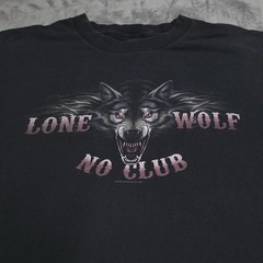 Lone Wolf Crew No Club Biker Large Black Alpha Motorcycle Independent Braaaaap