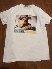 Tupac Shakur Cross Colours Men’s White T-Shirt 2Pac