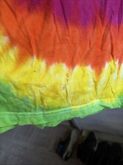 Brightly Colored Tie-Dye T-Shirt Size Adult S(34-36) Hanes 100% Shrunk Cotton