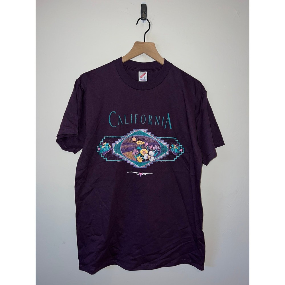Vintage California Nature Shirt Purple Graphic Tee VTG 1990s 90s Large
